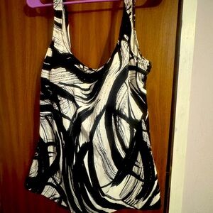 Black and White tank bathing suit top